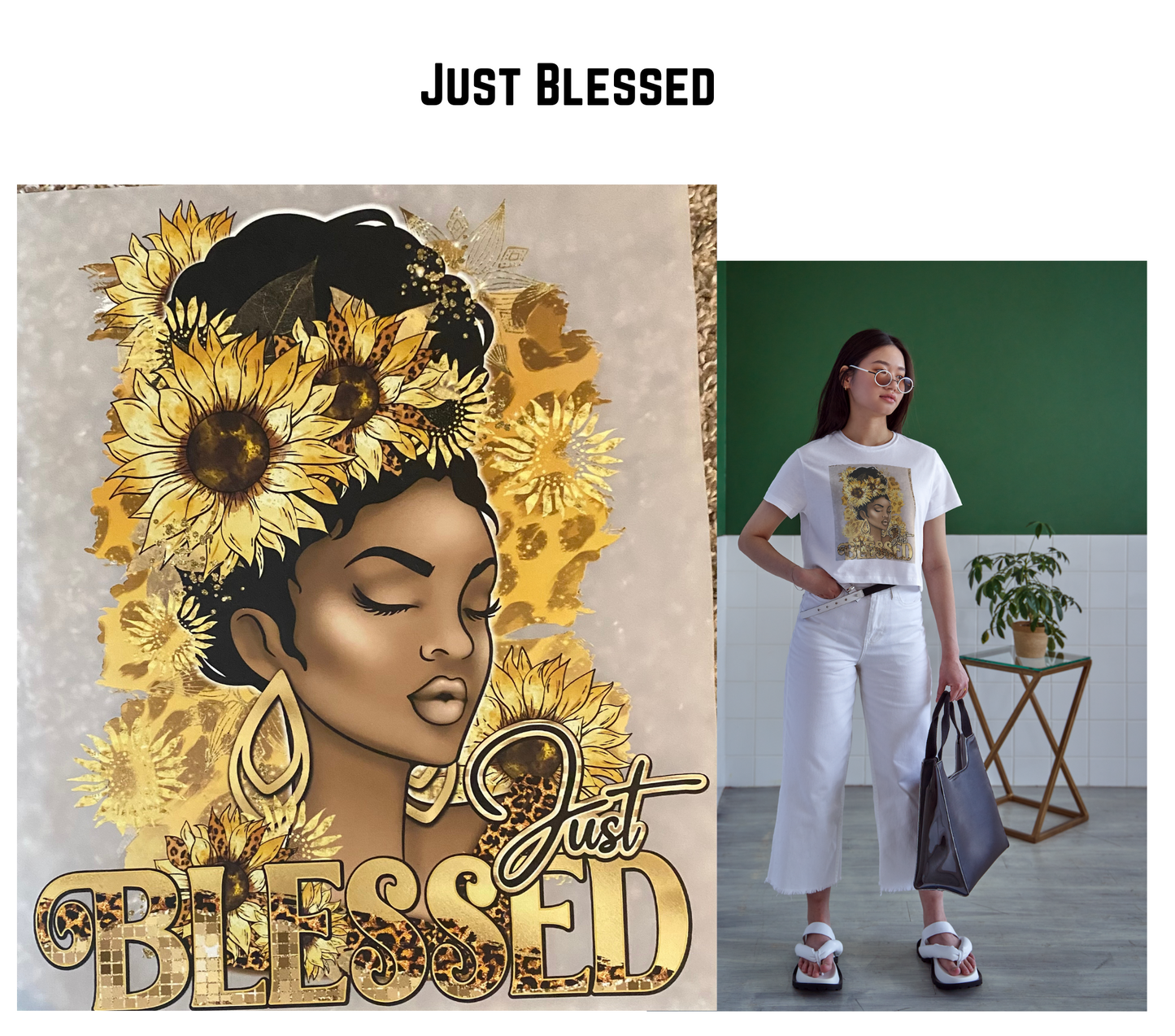 Just Blessed T-Shirt Yellow Design