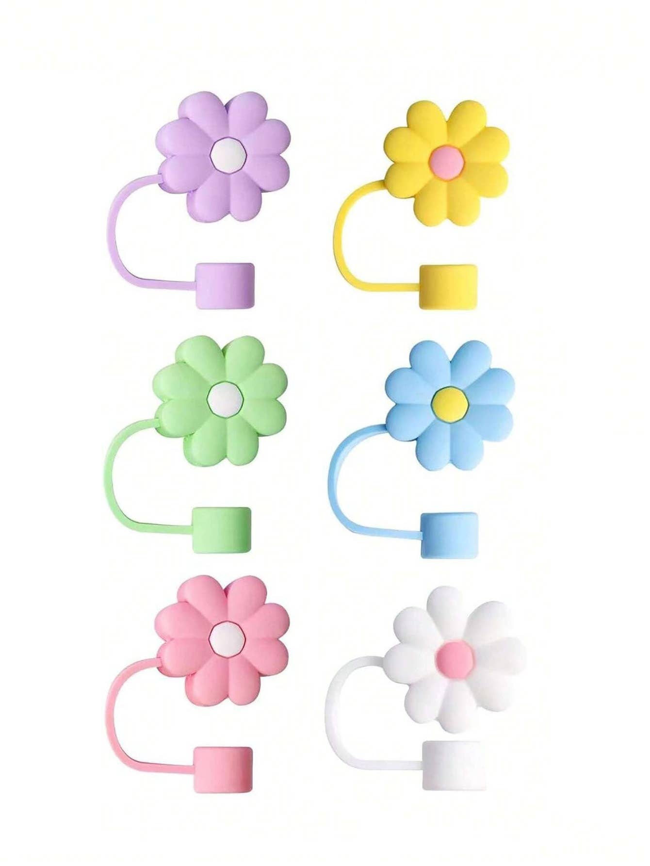 10mm Flower Straw Toppers for Tumblers (Assorted)