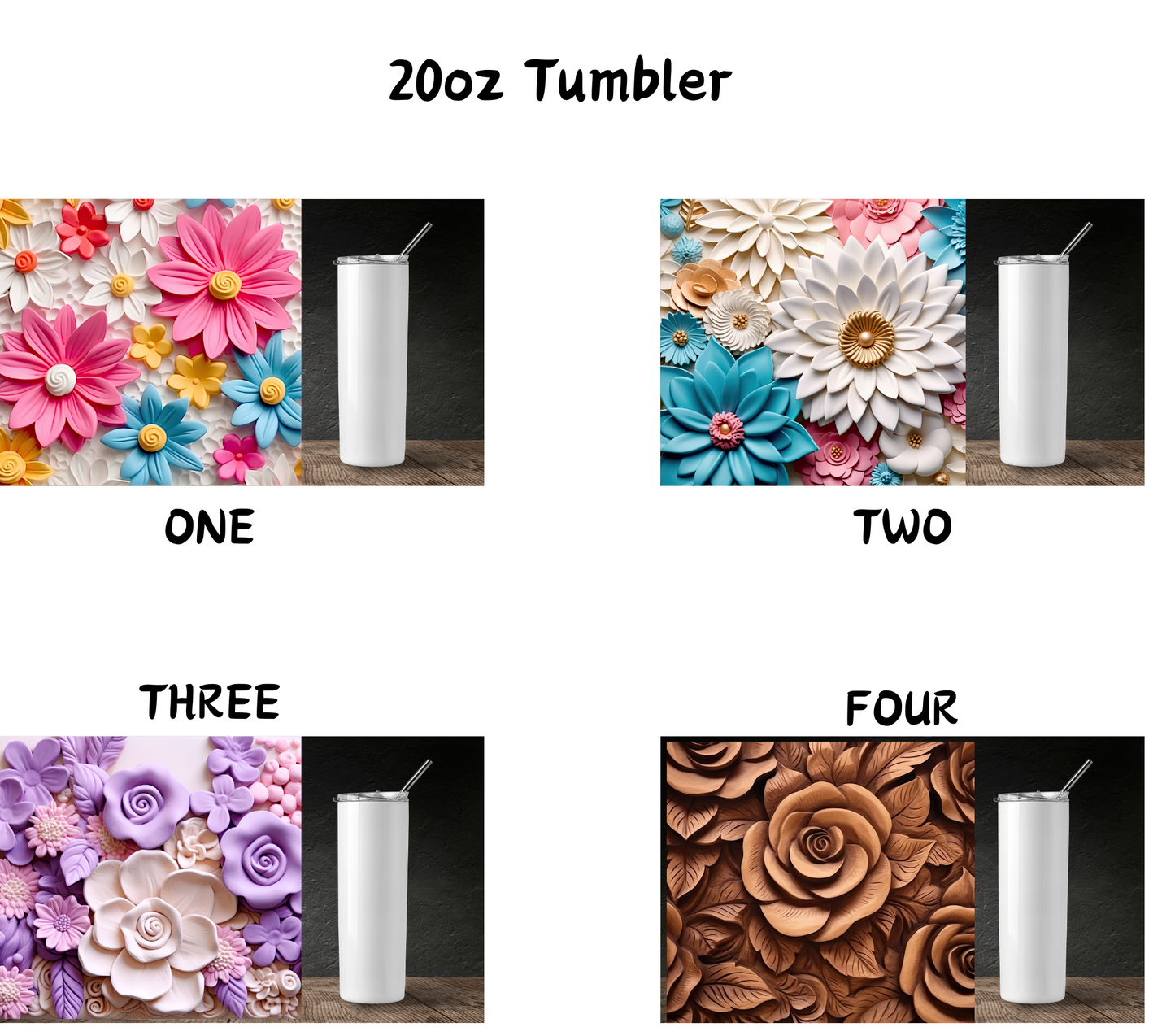 3D Flower Tumbler