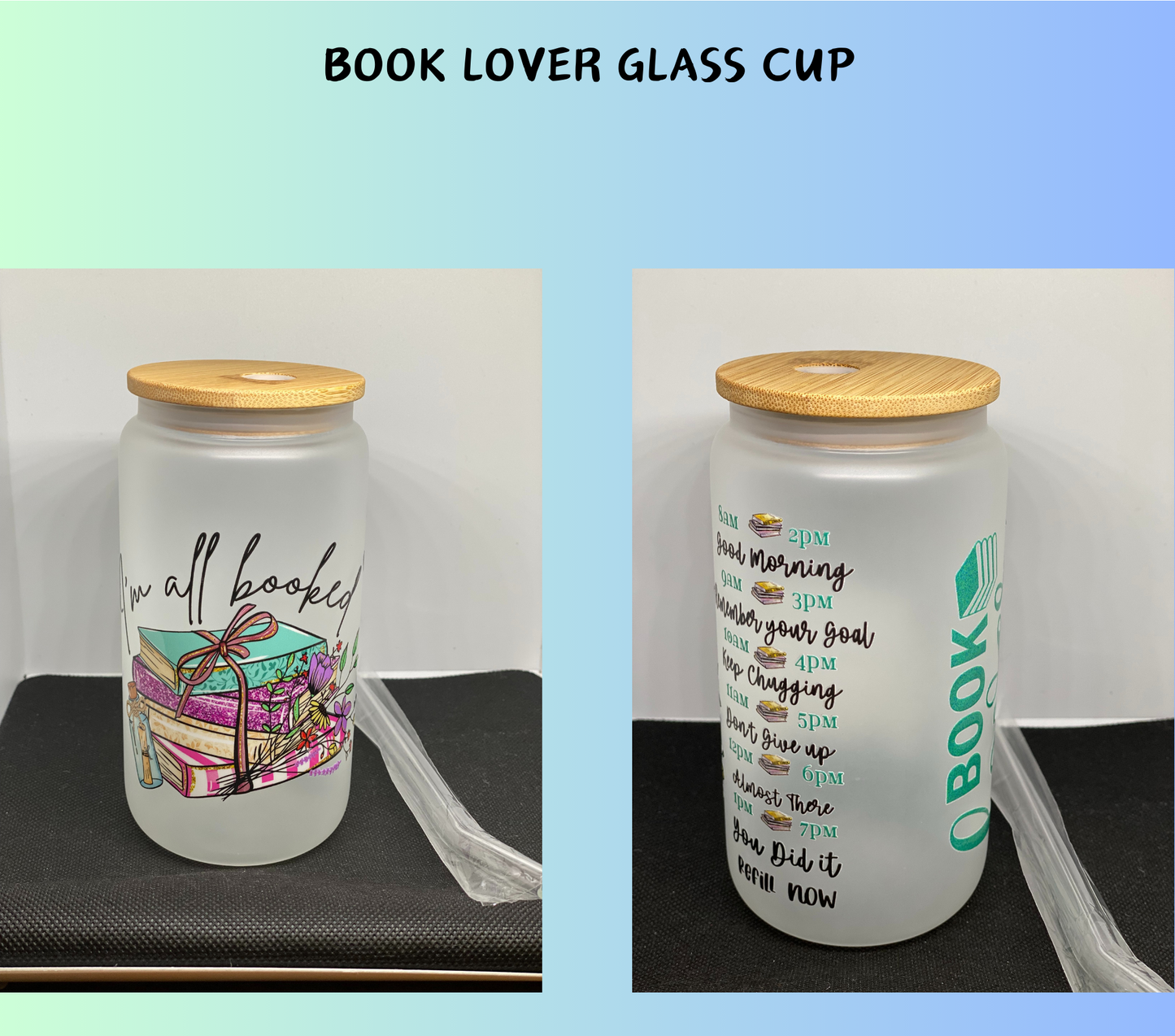 Book Lover Glass Cup