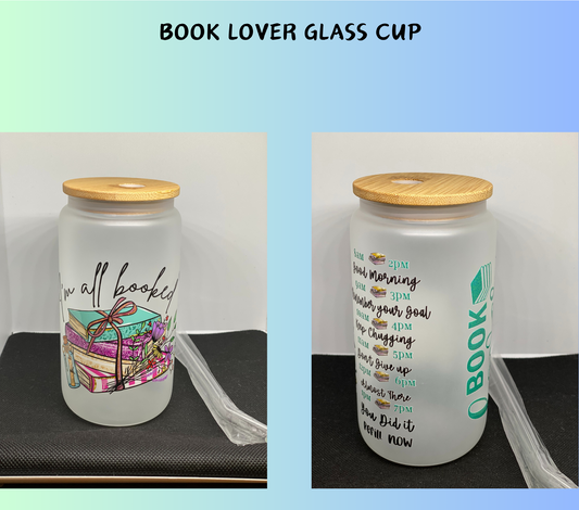 Book Lover Glass Cup