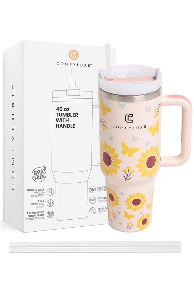 Sunflower 40oz Handle Tumbler