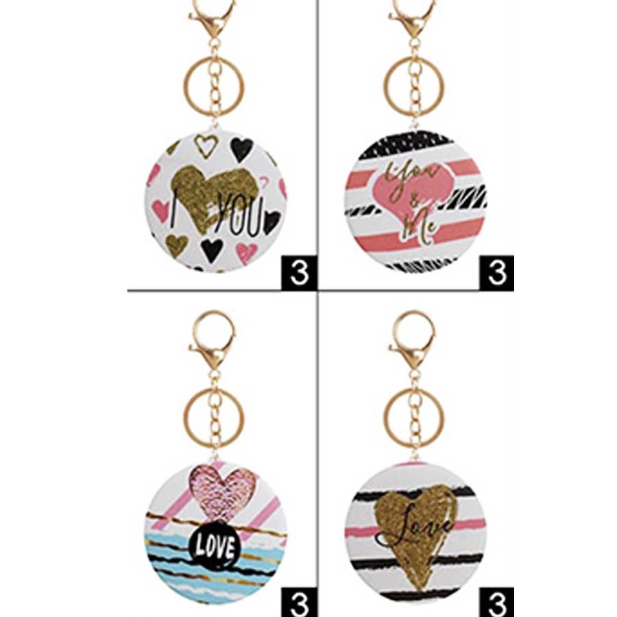 Love Theme Pocket Mirror Keychain