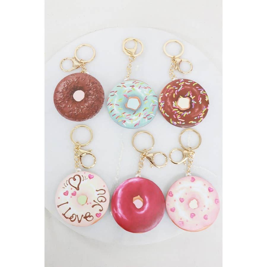 Donut Compact Mirror with Keychain