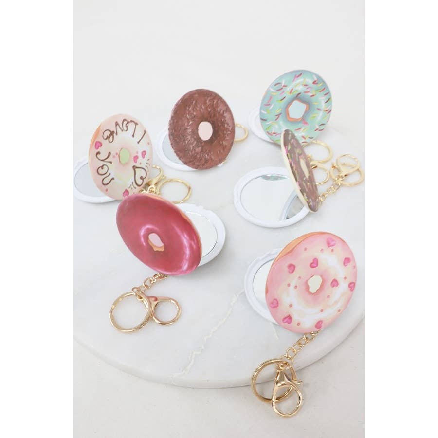 Donut Compact Mirror with Keychain