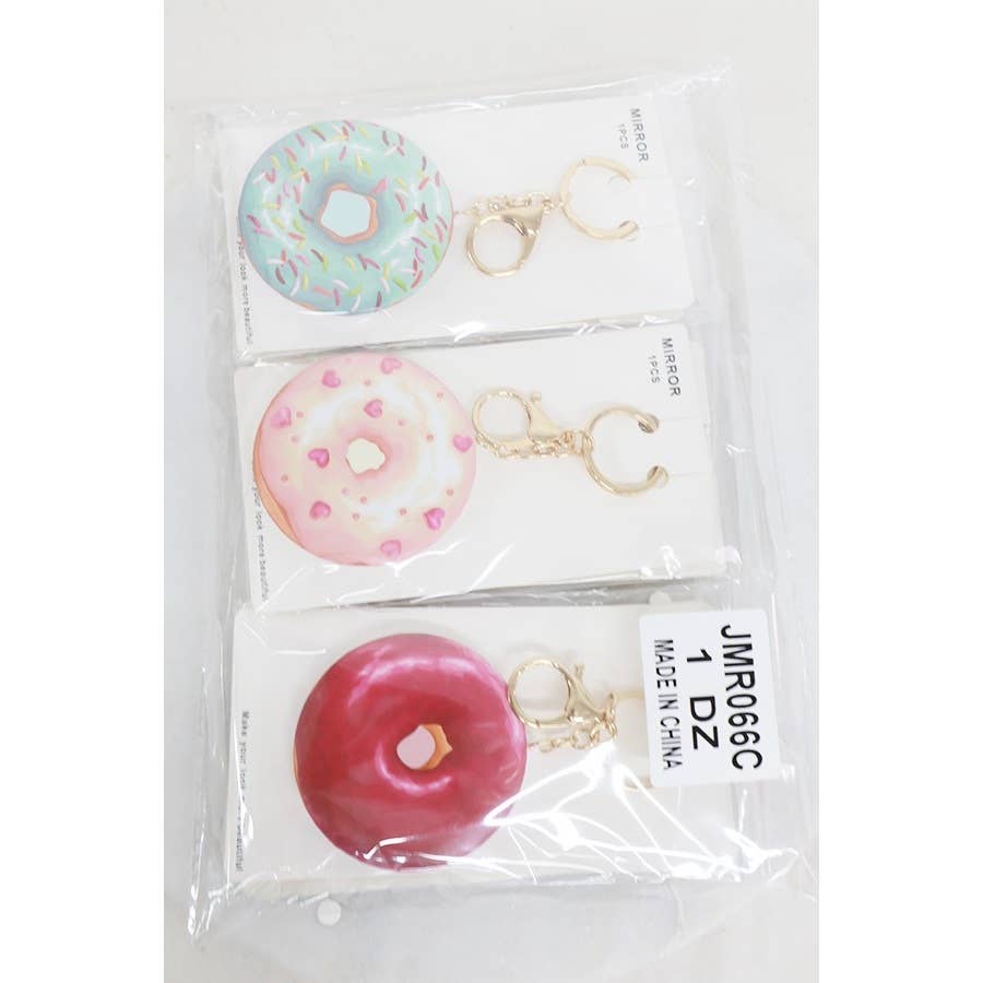 Donut Compact Mirror with Keychain