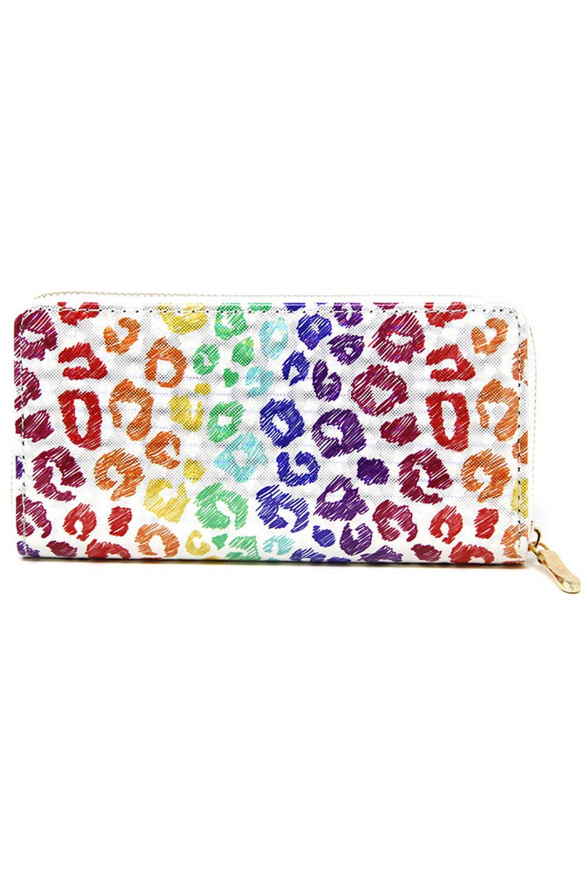 Rainbow Animal Skin Print 3D Hologram Wallet