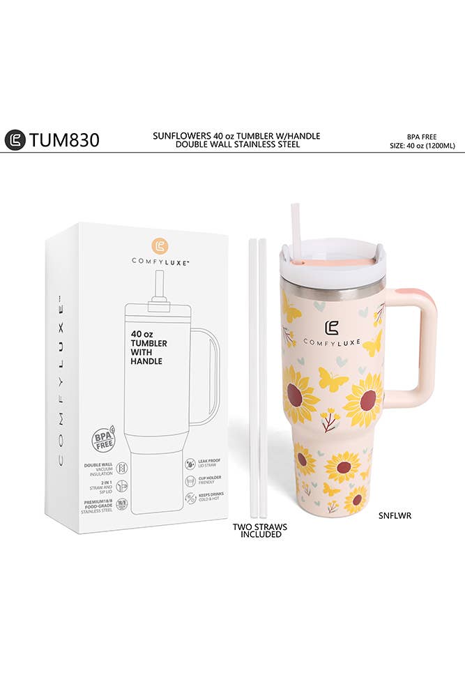 Sunflower 40oz Handle Tumbler