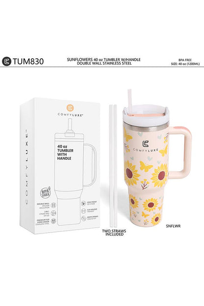 Sunflower 40oz Handle Tumbler