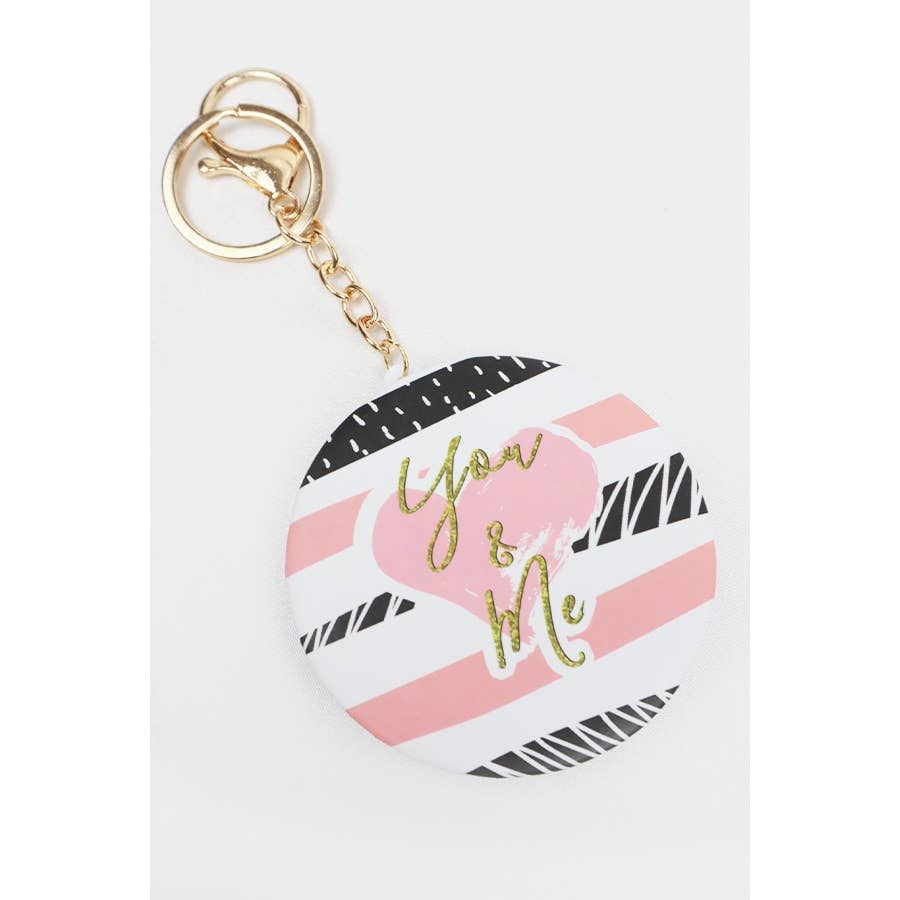 Love Theme Pocket Mirror Keychain